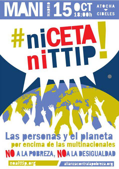 Cartel manifestacin 15 octubre TTIP y CETA